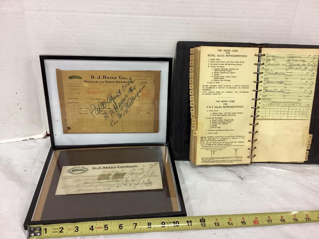 1950's "Heinz" Sales Rep Customer Accounts Order Binder: 1950's "Heinz" Sales Rep Customer Accounts Order Binder