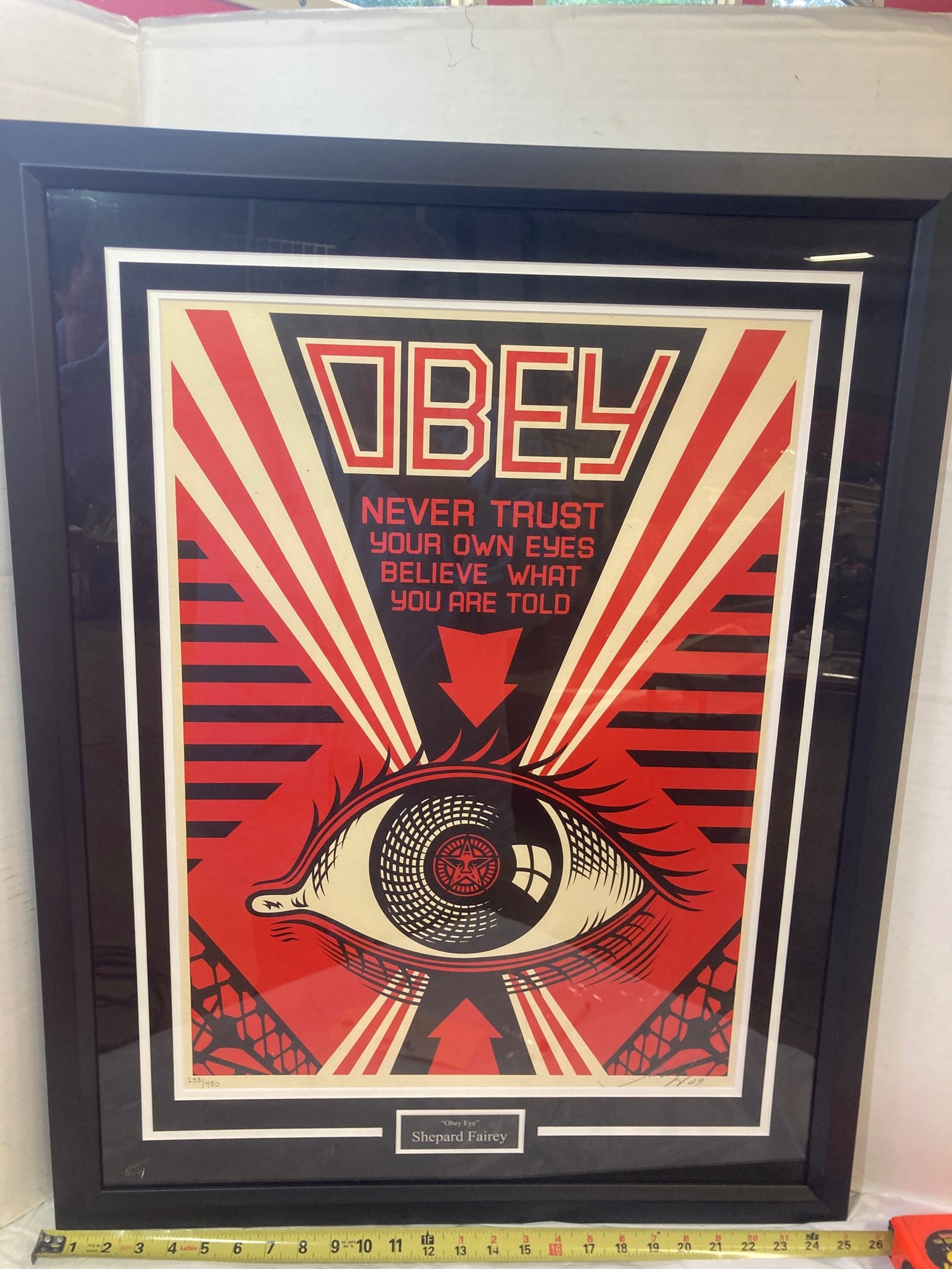 Shepard Fairey "Obey Eye" Signed Lithograph Photo Frame: Shepard Fairey "Obey Eye" Signed Lithograph Photo Frame