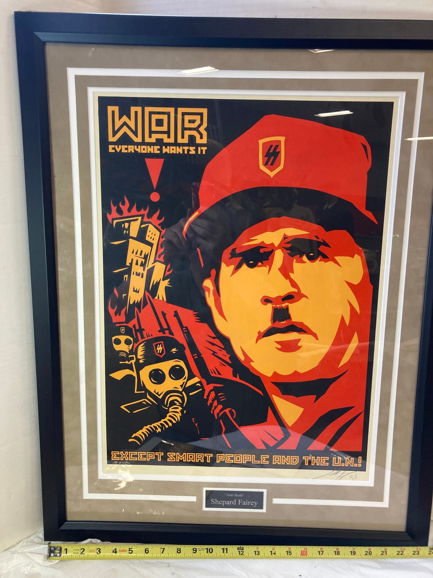 Shepard Fairey "Anti Bush" Signed Lithograph Photo Frame (1 of 3)