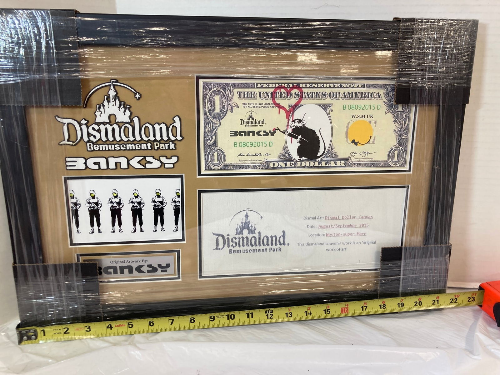 Banksy "Dismaland" Original Currency Canvas Art Photo Frame (1 of 4)