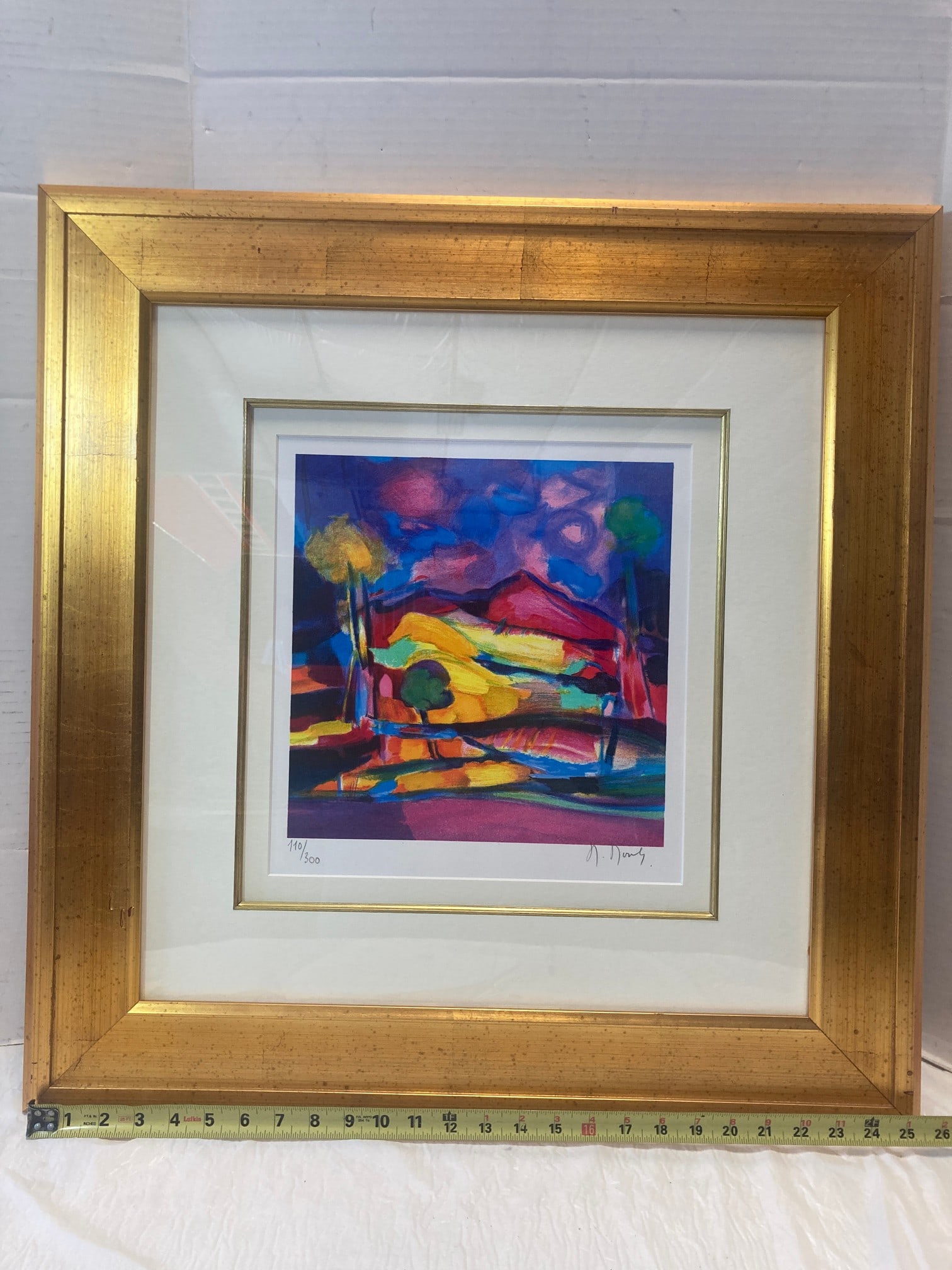 Marcel Mouly: La Montagne Rose Lithograph 110/300 11 3/8 x 11 3/8: Marcel Mouly: La Montagne Rose Lithograph 110/300 11 3/8 x 11 3/8