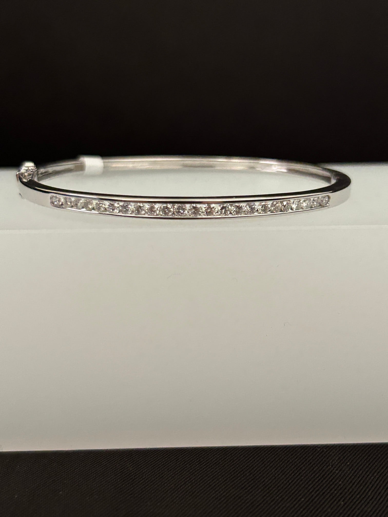 14KWG Channel Diamond Bangle Bracelet (1 of 2)
