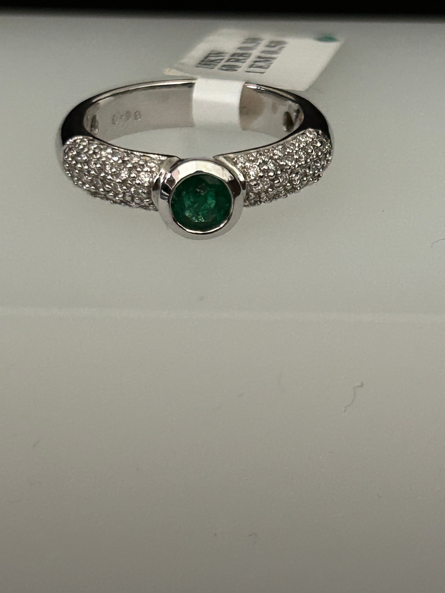 18KWG  Emerald and Diamond Fashion Ring (1 of 2)