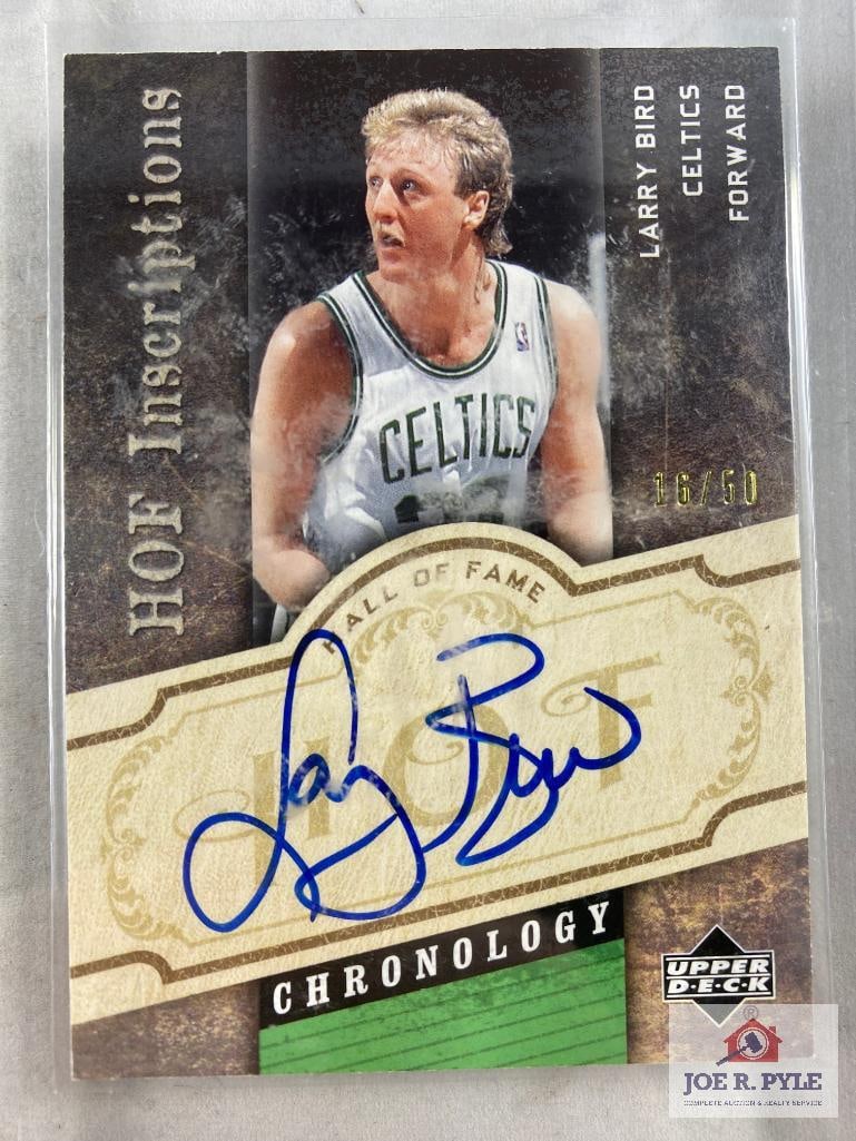 2006-07 Larry Bird Chronology Auto HOF Inscriptions SP Insert 16/50: 2006-07 Larry Bird Chronology Auto HOF Inscriptions SP Insert 16/50