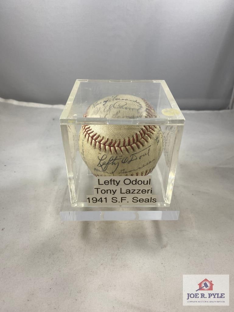 1941 S.F. Seals Lefty Odoul/Tony Lazzeri and Team Signed Baseball PSA/DNA (1 of 9)