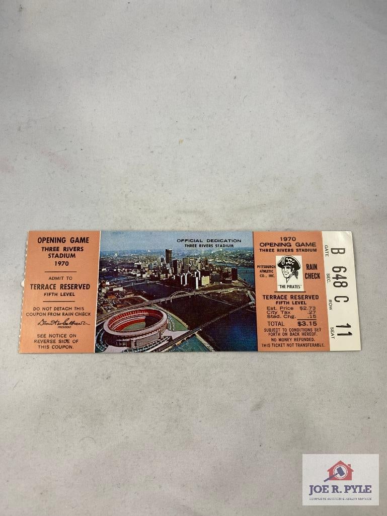 1970 Opening Game Three Rivers Stadium Ticket: 1970 Opening Game Three Rivers Stadium Ticket