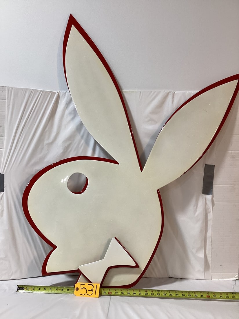 Plastic Playboy Bunny sign (2 pieces; bow tie is separate)  (1 of 6)