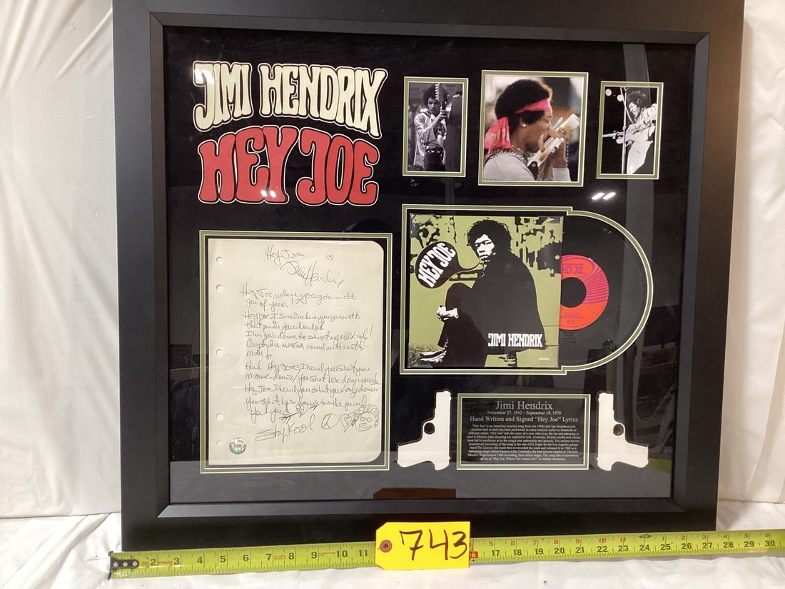 Jimi Hendrix "Hey Joe" Handwritten Lyrics and Signed (1 of 3)
