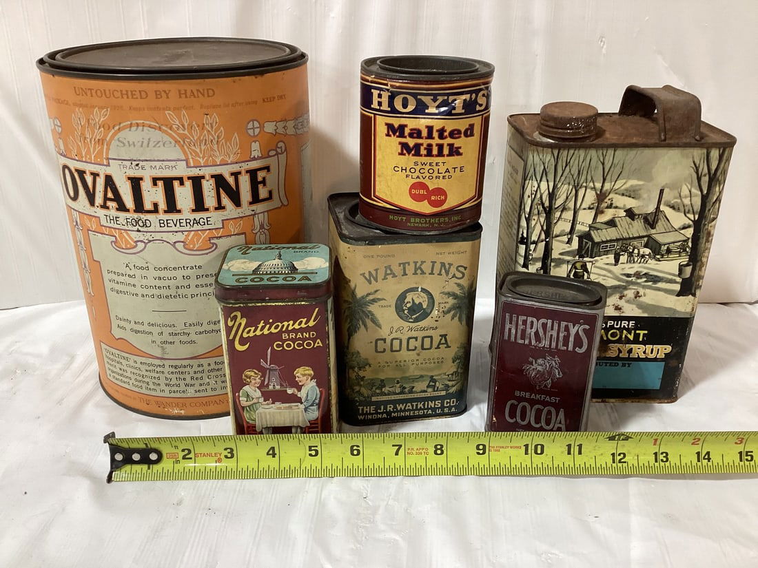 6 Vintage tins: 6 Vintage tins