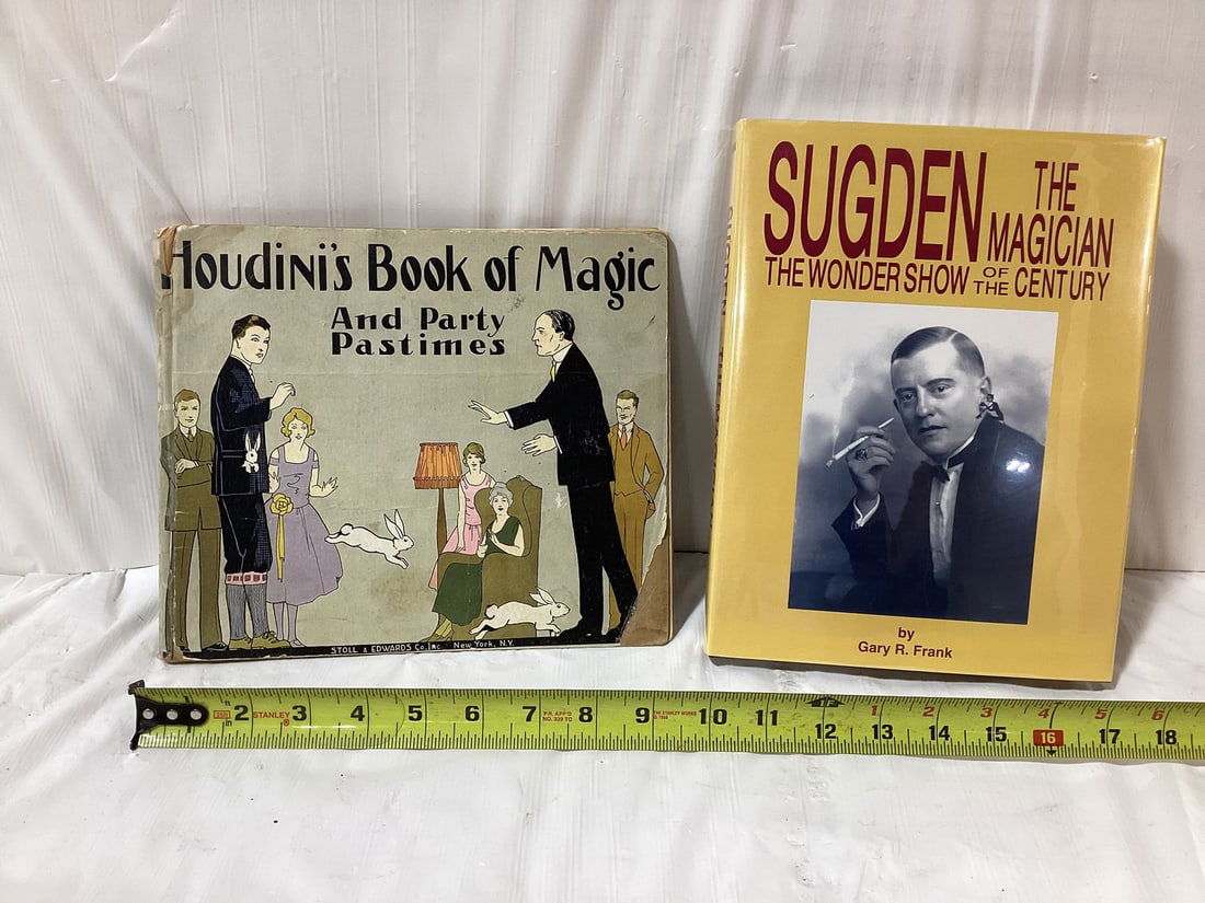 2 Magician books:  Houdini's Book of Magic and Sugden The Magician (1 of 3)