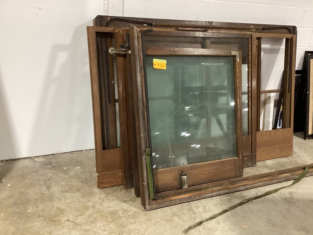 Dismantled wooden and glass showcase as found; may not be complete: 81x52x50; NOTE: Spry's & Goin' Postal cannot ship this item. If the buyer wishes to have this item shipped, they must arrange their own third party shipper. Local pickup will be available duirng the t