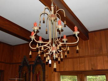 Pair of 19th century French chandeliers, wrought iron