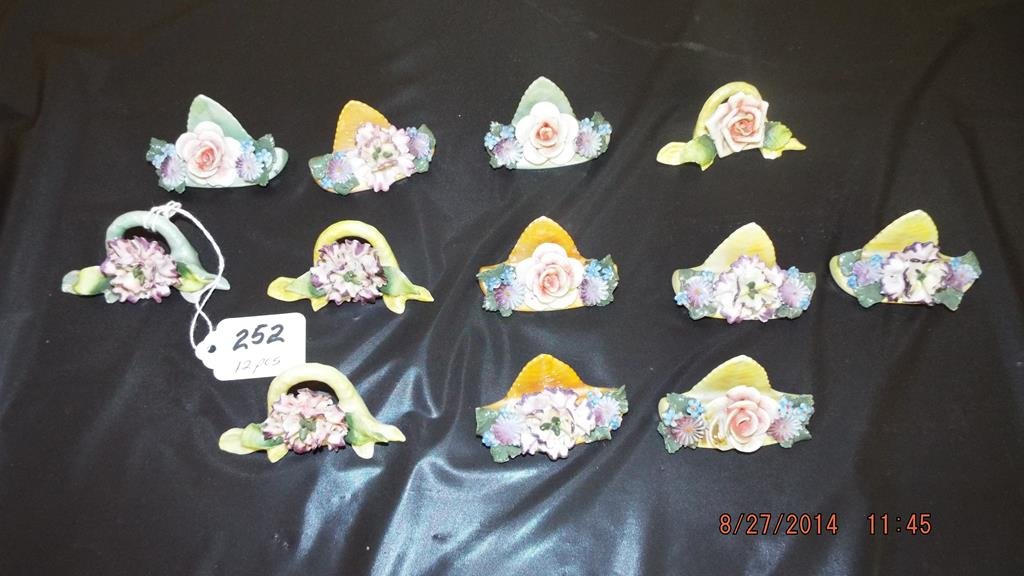 Twelve bone china name tag holders, mkd. Germany no: Twelve bone china name tag holders, mkd. Germany no ref.#