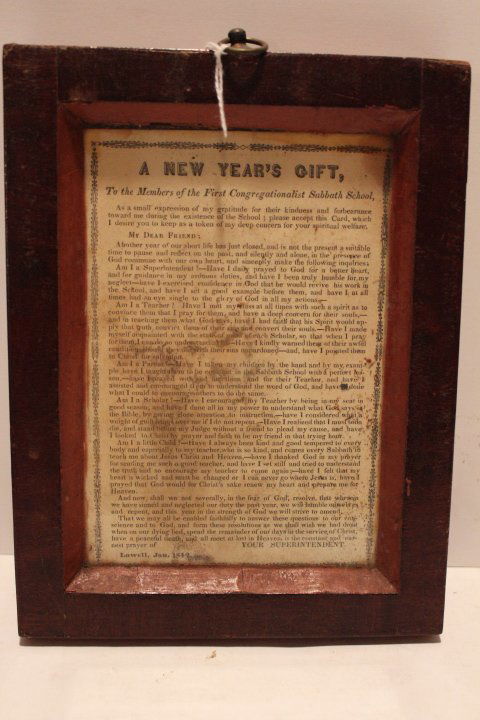 Three pieces, framed portrait in an oval frame 5 3/4" x: Three pieces, framed portrait in an oval frame 5 3/4" x 7", reverse painting on glass of a brawl in a wooden frame, frame is 8 1/2" x 10 1/2" & a framed newsletter from the superintendent of the first