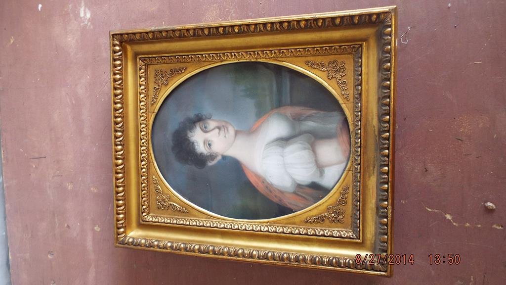 Portrait, Julia Loewe, daughter of composer Carl Loewe,: Portrait, Julia Loewe, daughter of composer Carl Loewe, pastel on paper Frame is 13 1/2" x 16 1/2", painting is 9" x 12" no ref.#