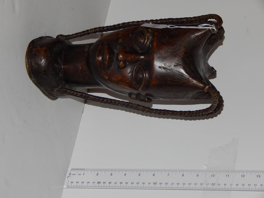 Hollow bronze African bust, good condition & patina,: Hollow bronze African bust, good condition & patina, 12"H ref.#579