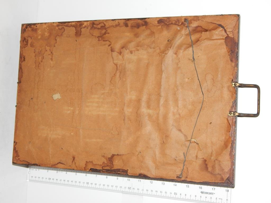 Framed sampler, alphabet, numbers, Mary Gerrifh July 28: Framed sampler, alphabet, numbers, Mary Gerrifh July 28 1796 faded, frame is a handled tray 11 1/2" x 17 3/4" ref.#765