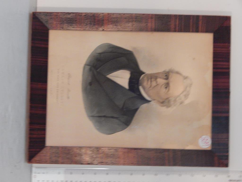 Three framed lithographs, George and Martha Washington: Three framed lithographs, George and Martha Washington and "Edward Everett our next vice president" by Currier & Ives in original period decorated frame, approximate sizes 12 1/4" x 16 1/4", lithograp