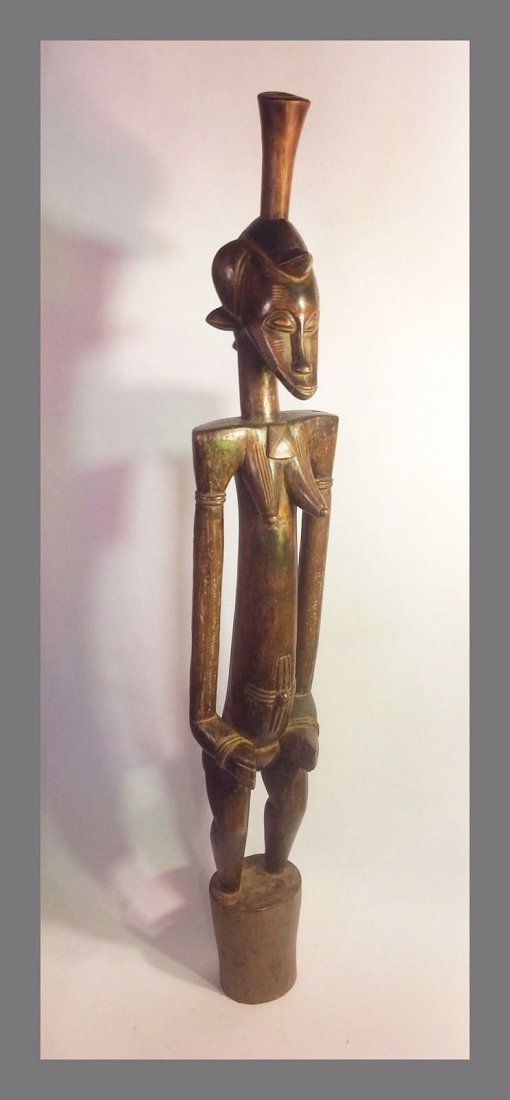 Senufo Rhythm Pounder MALI West Africa, African Art: This is a beautiful carving from the Senufo tribe of Mali west Africa. This gorgeous female sculpture is actually a rhythm pounder, an object used in ceremonial dance ritual. The image is of a highly 