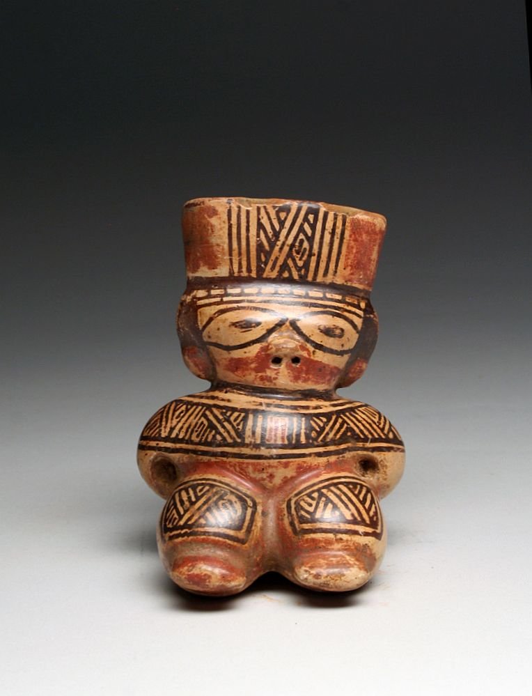 Guancaste Pre-Columbian venus Figure 1000 AD: Gorgeous Polychrome painted "Venus" figure from the Guancaste Culture of Ancient Pre-columbian Costa Rica ca. 1000 AD. Measures 4.5 x 3.5 inches.