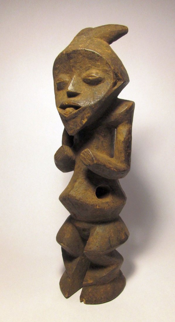 Old Mambila Fetish figure, Fine African Tribal: Authentic Old Mambila Ancestor sculpture, Nigeria/Cameroon, Africa. A Very rare old example with a well handled patina from ritual use over many years, likely generations. Such idols are part of the S