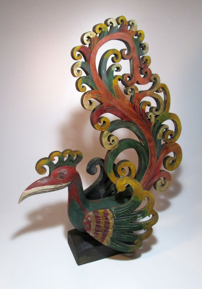 Ornate Bird of Paradise sculpture, Borneo Tribal Art (1 of 6)