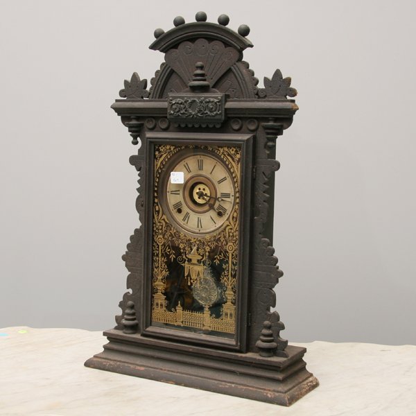 Late 1800 Eastlake Victorian mantel clock, solid
