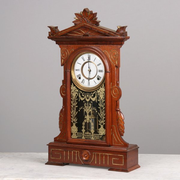 Fine 1880's Renaissance Victorian mantel clock, s