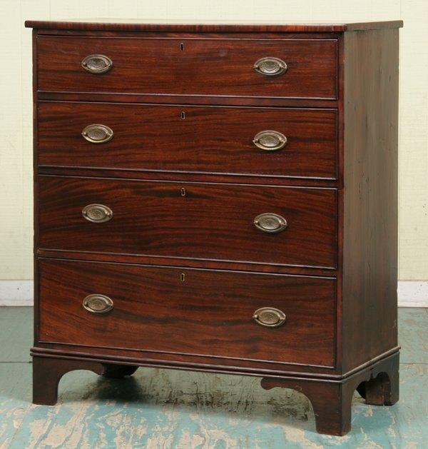 C1800 Hepplewhite four drawer chest, mahogany, sa