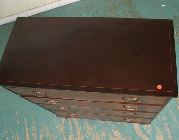 C1800 Hepplewhite four drawer chest, mahogany, sa - 4