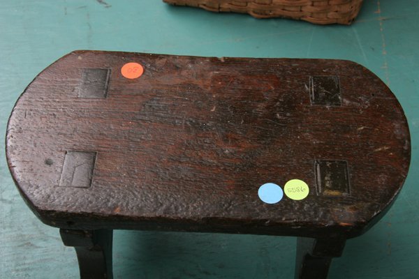 Small 19th Century footstool, solid walnut, morti - 2