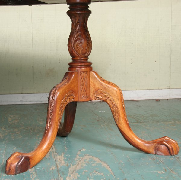 Contemporary Chippendale style triple pedestal ba - 2