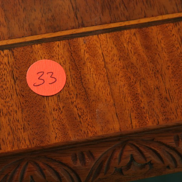 Contemporary Chippendale style triple pedestal ba - 6