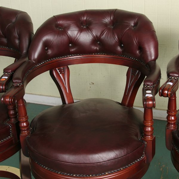 Set of four contemporary bar stools, mahogany fin - 2