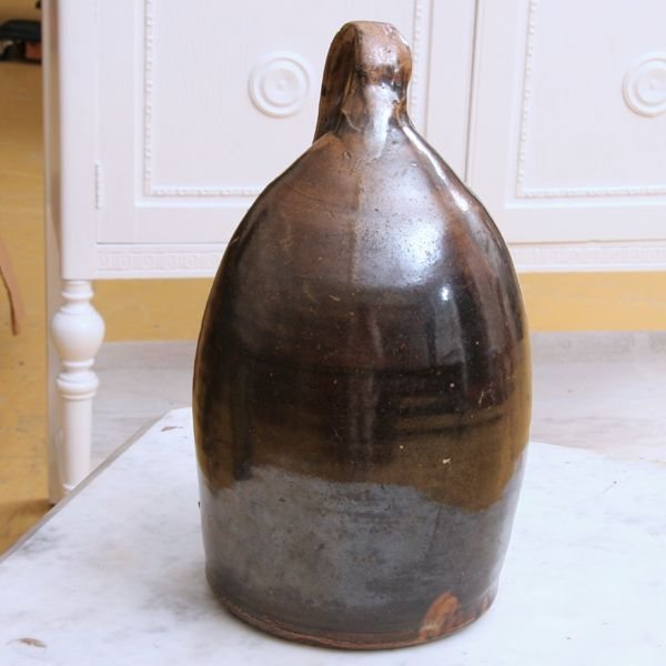 Unusual late 19th Century stoneware float, brown - 2
