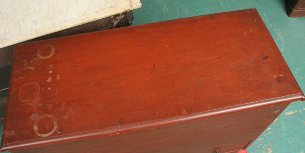 Early 1800 lift top chest, drawer in bottom, turn - 2