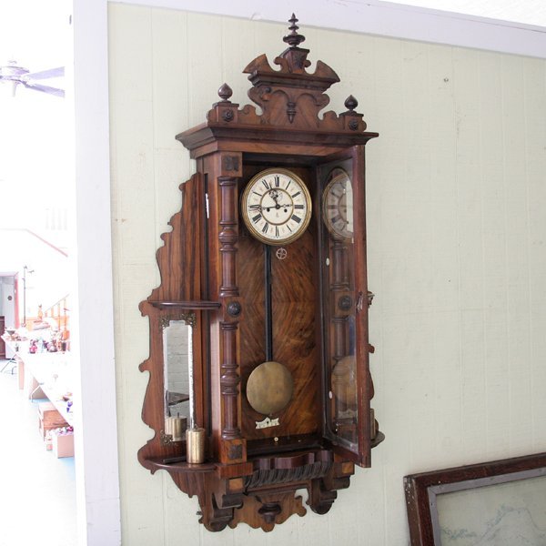Unusual late 19th Century German regulator wall c