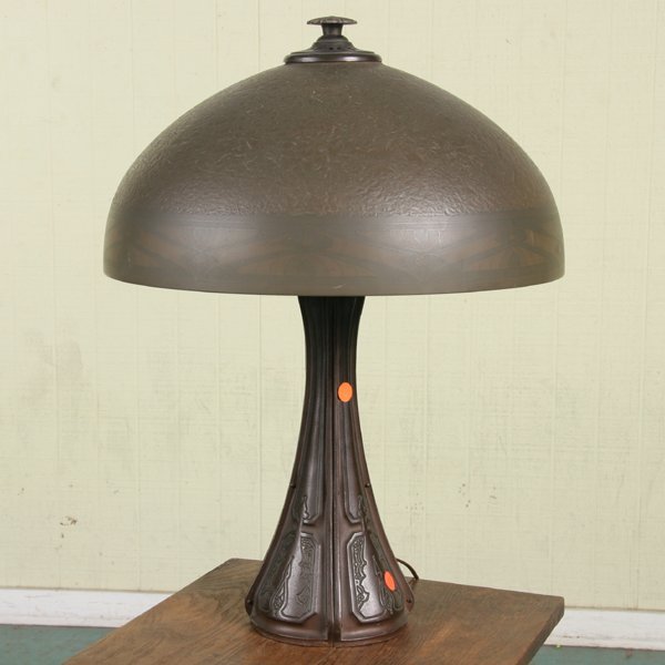 Early 1900 lamp, signed "Bradley and Hubbard" at