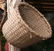 1331: Old cotton basket, split oak. Some damage.