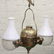 272: Victorian hanging double angle lamp, solid brass,