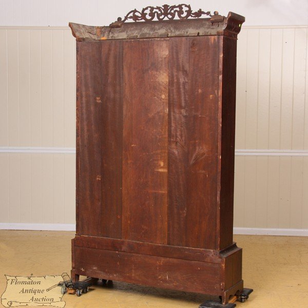 Mid 1800 Empire doubledoor bookcase, solid and flam - 3