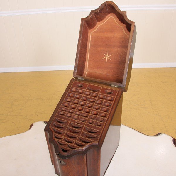 C1800 Hepplewhite knife box, mahogany, satinwood t - 3