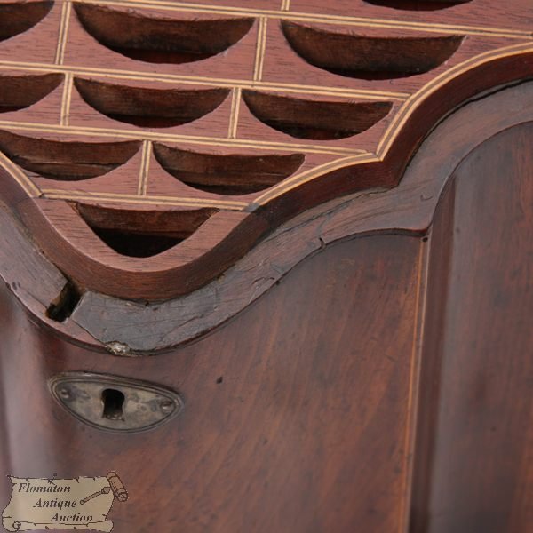 C1800 Hepplewhite knife box, mahogany, satinwood t - 8