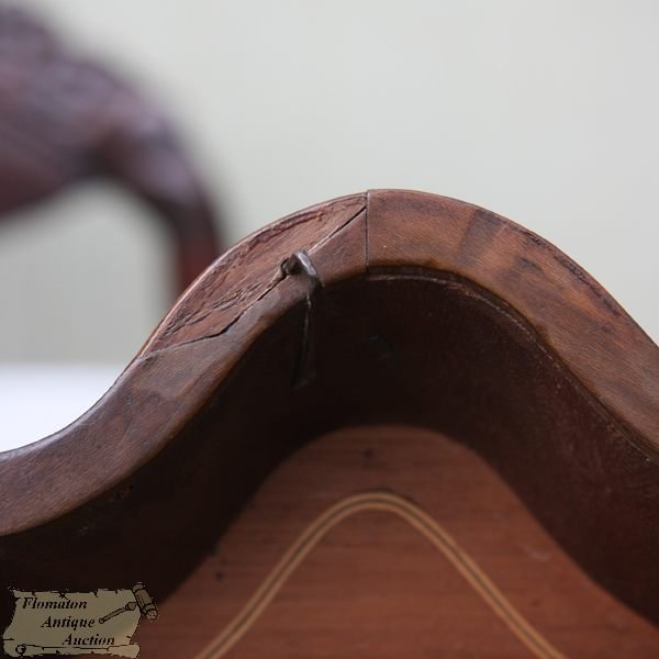 C1800 Hepplewhite knife box, mahogany, satinwood t - 9