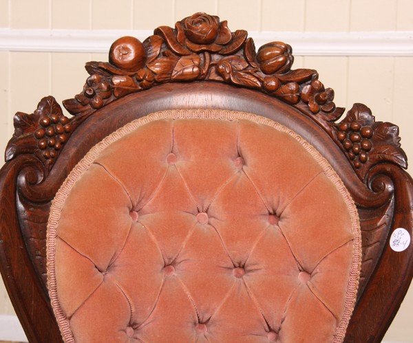 Pair Mid 1800 laminated side chairs, J H Belter, N - 2