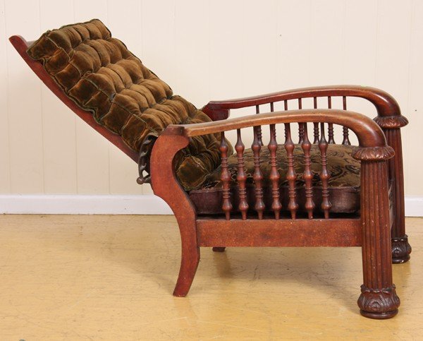 An exceptional late 19th C Morris chair, solid mah - 4