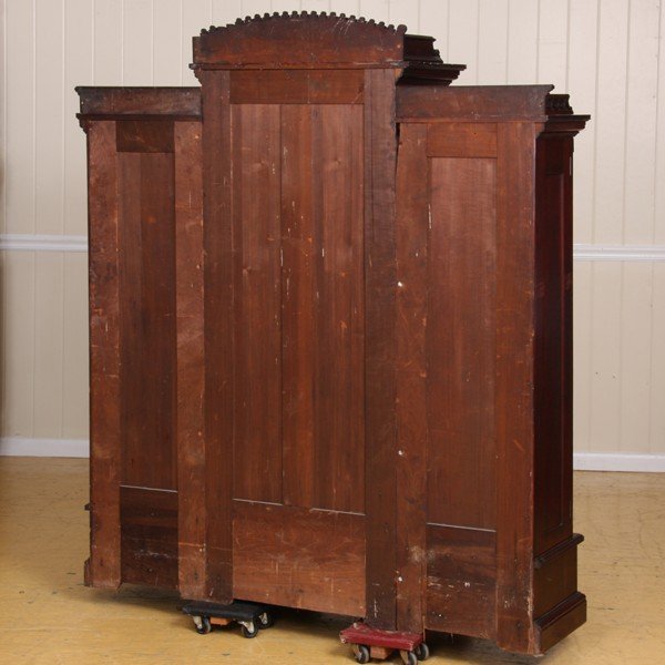 Late 1800 Eastlake Victorian triple door bookcase, - 3