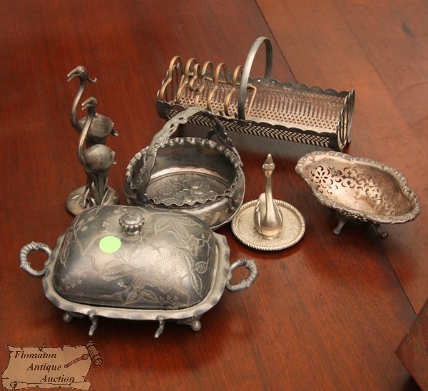 Lot of misc. silverplate, 1) 5 1/2" open work smal