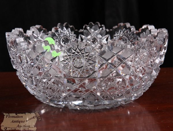 Late brilliant period press cut bowl, hobstars, ca - 2