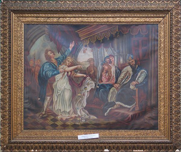 "Ophelia" by Nellie Guild Hall Johnson, after Benja: "Ophelia" by Nellie Guild Hall Johnson, after Benjamin West 44 1/4" x 56 1/8", This is one of 12 Paintings deascessioned from an Alabama Museum. They were painted in the 1800's during a "Grand Tour" o